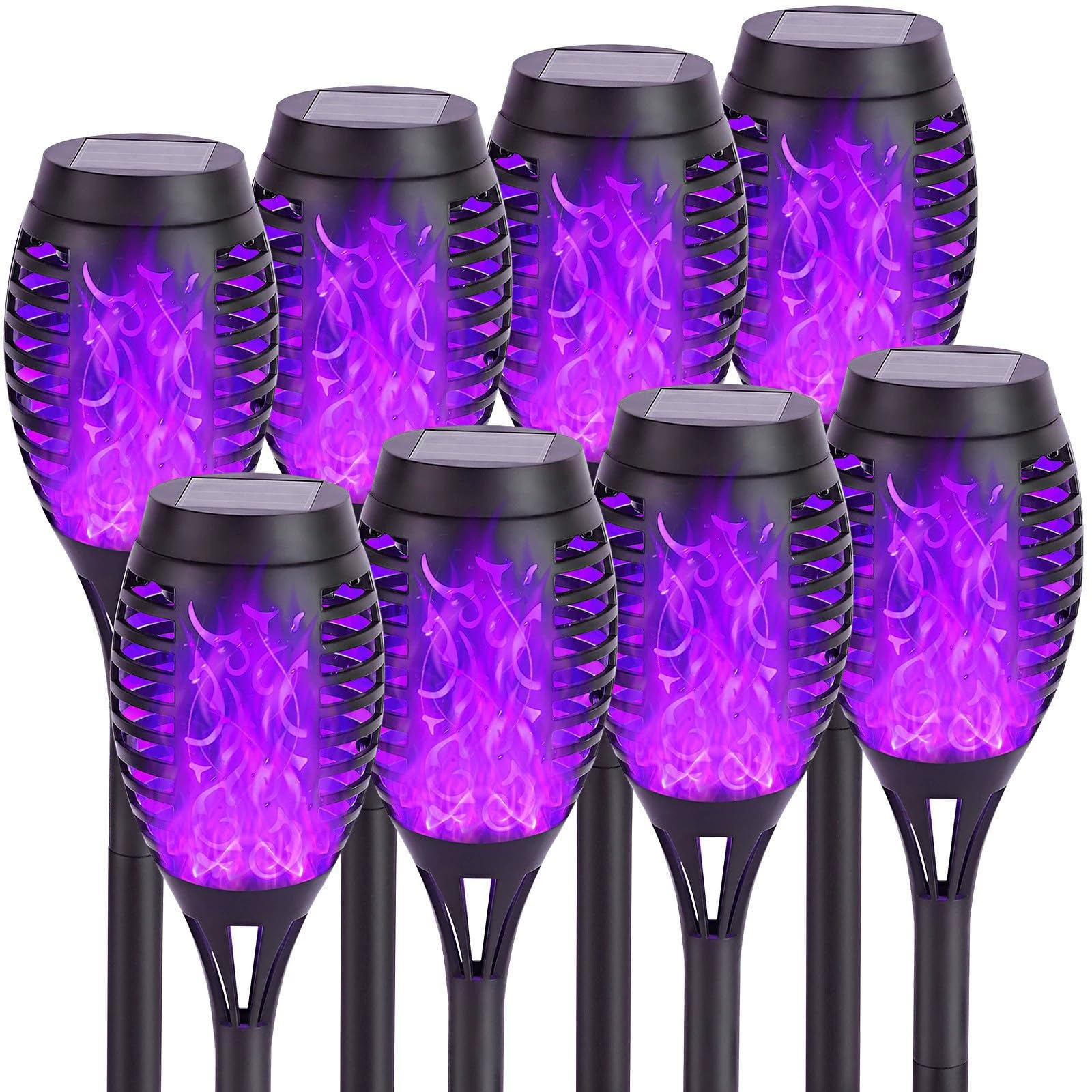 FANSU Pathway Lighting Solar, 2/4/6/8 Pack Pathway Lighting Solar Waterproof Plug in Garden Lights Ground Stake Lights for Decorative Outdoor Outside Patio Lawn Yard Landscape (Purple,4-Pack)