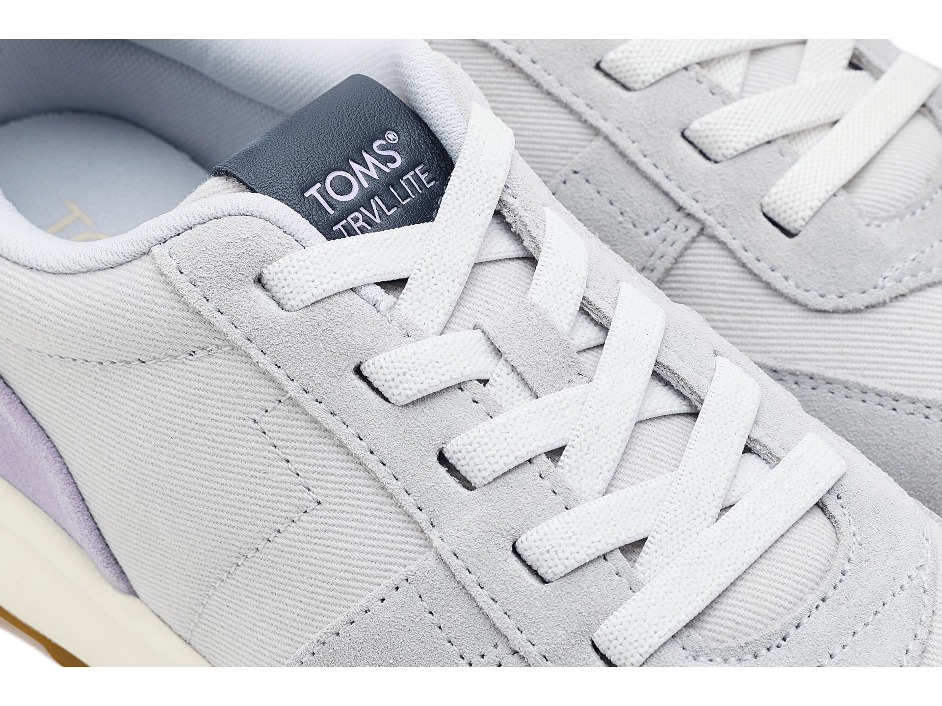 TOMS Women's Trvl Lite Retro Sneaker, Water Repellent Lunar Grey Vintage Twill/Suede, 39 EU