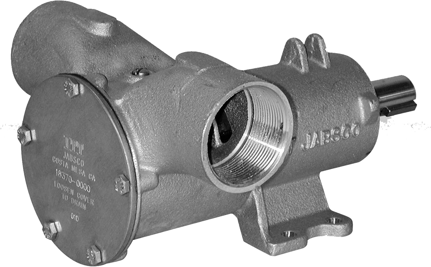 Jabsco 18370-0000 Marine Pulley Driven Flexible Impeller Pedestal Mount Pump (83-GPM, Neoprene Impleller, Full Cam, Mechanical Seal, 2" NPT Horizontal Ports)