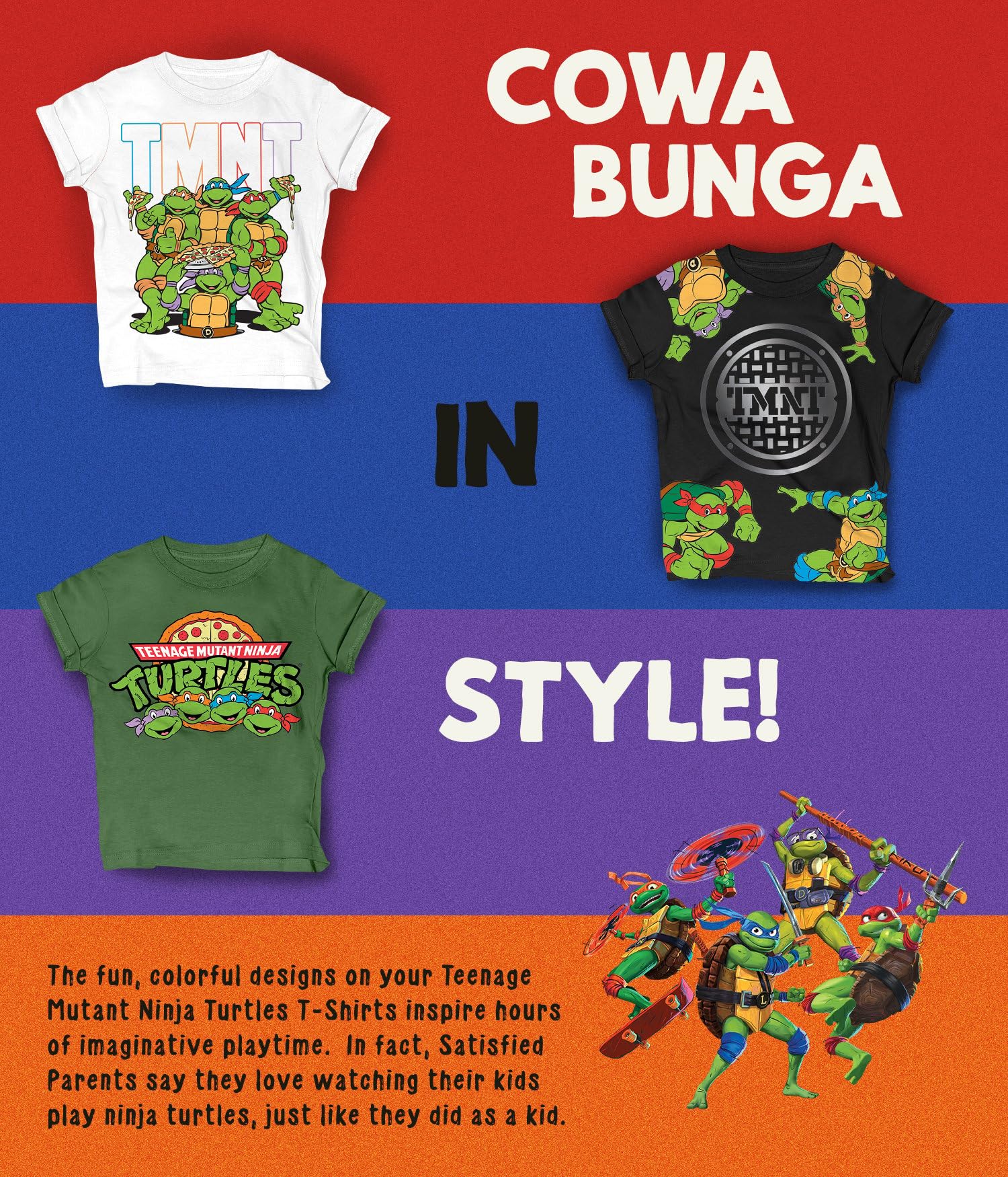 Ninja Turtles T-Shirt (Sets) Michelangelo Leonardo Raphael Donatello TMNT - Picture 39 of 43