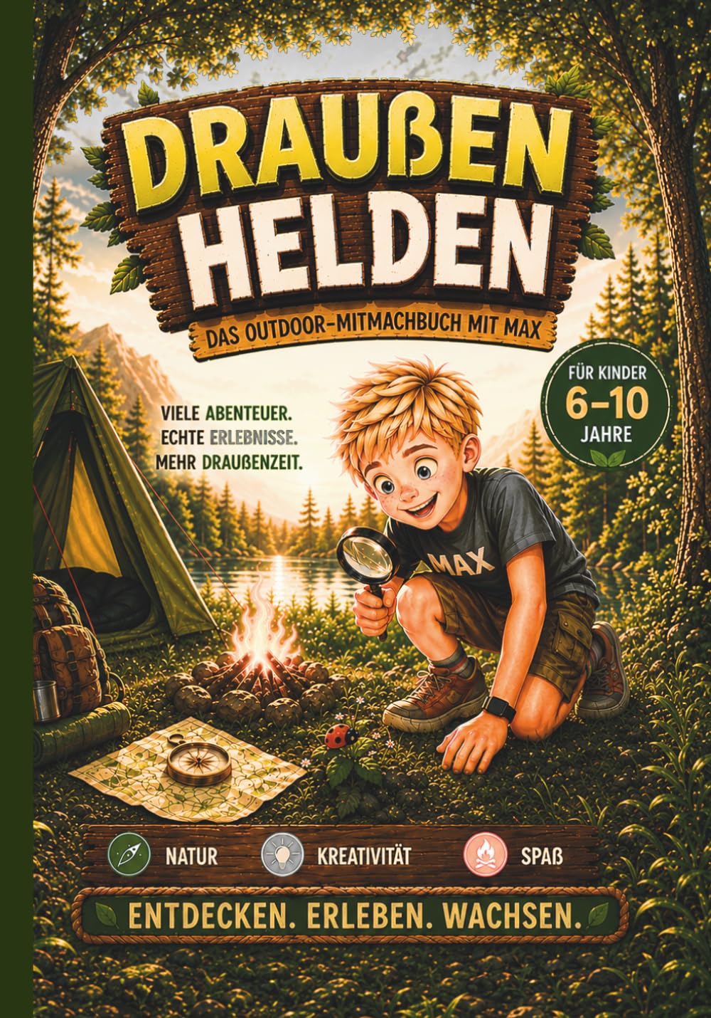 DRAUßEN-HELDEN – Das große Outdoor-Mitmachbuch für Kinder 6-10Jahre: Viele Abenteuer, Echte Erlebnisse, Mehr Draußenzeit