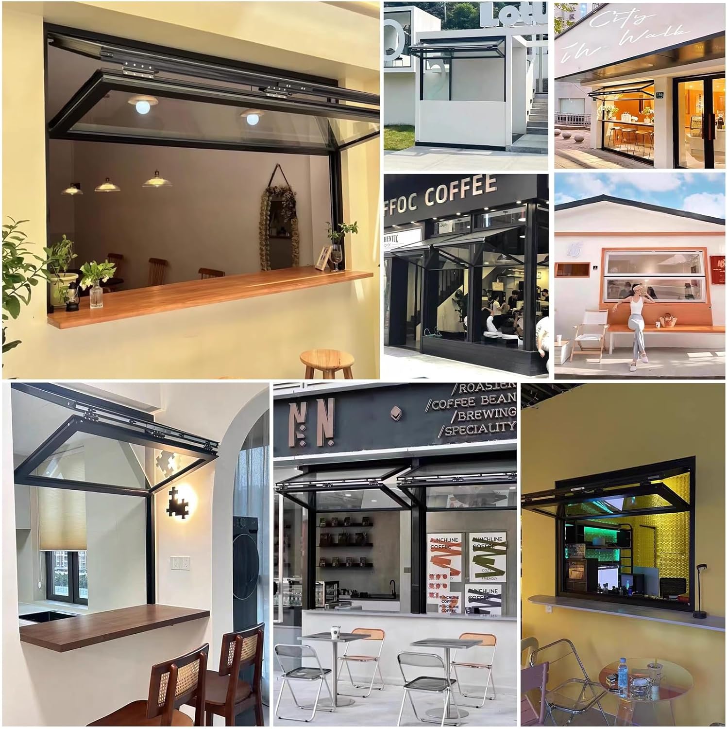 Food Truck Serving Window,Aluminum Folding Sliding Window For Concession Stand,Upward Window For Coffee Shop,Flush Mount Double Hung Window, 5mm Tempered Reinforced Glass,Customizable Size