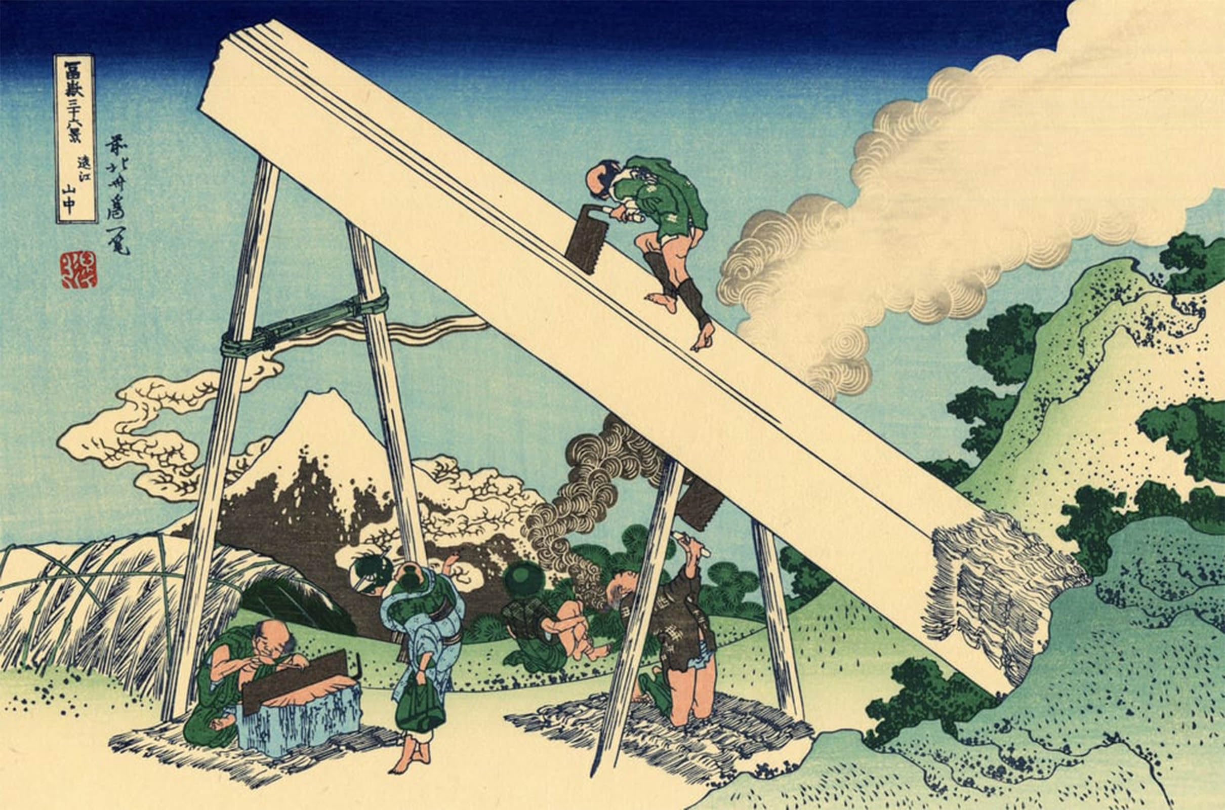 RZHRHJES Vintage Picture Wall Picture Painting Print Poster in the Totomi Mountains by Katsushika Hokusai Abstract Wall Art Painting for Home Decor 60x90cm