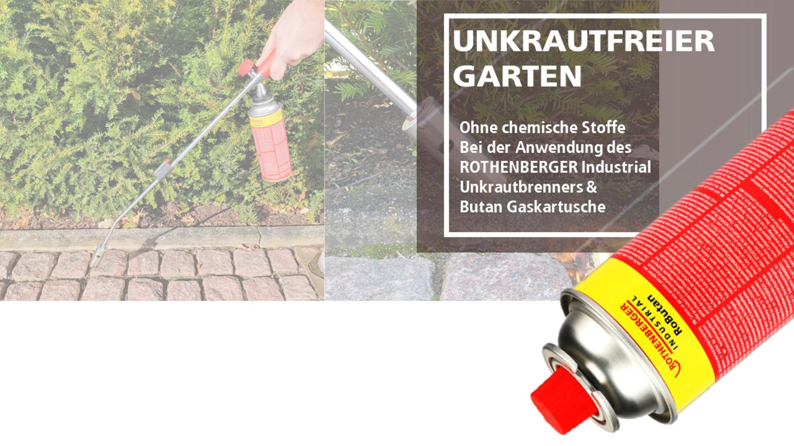ROTHENBERGER Industrial Gaskartusche RoButan 220 g / 393 ml, Bajonett-Verschluss, MSF-1A, Ventilkartusche Gas Outdoor Camping Brenner Unkrautvernichter, 4 Stück, 1500003504-4