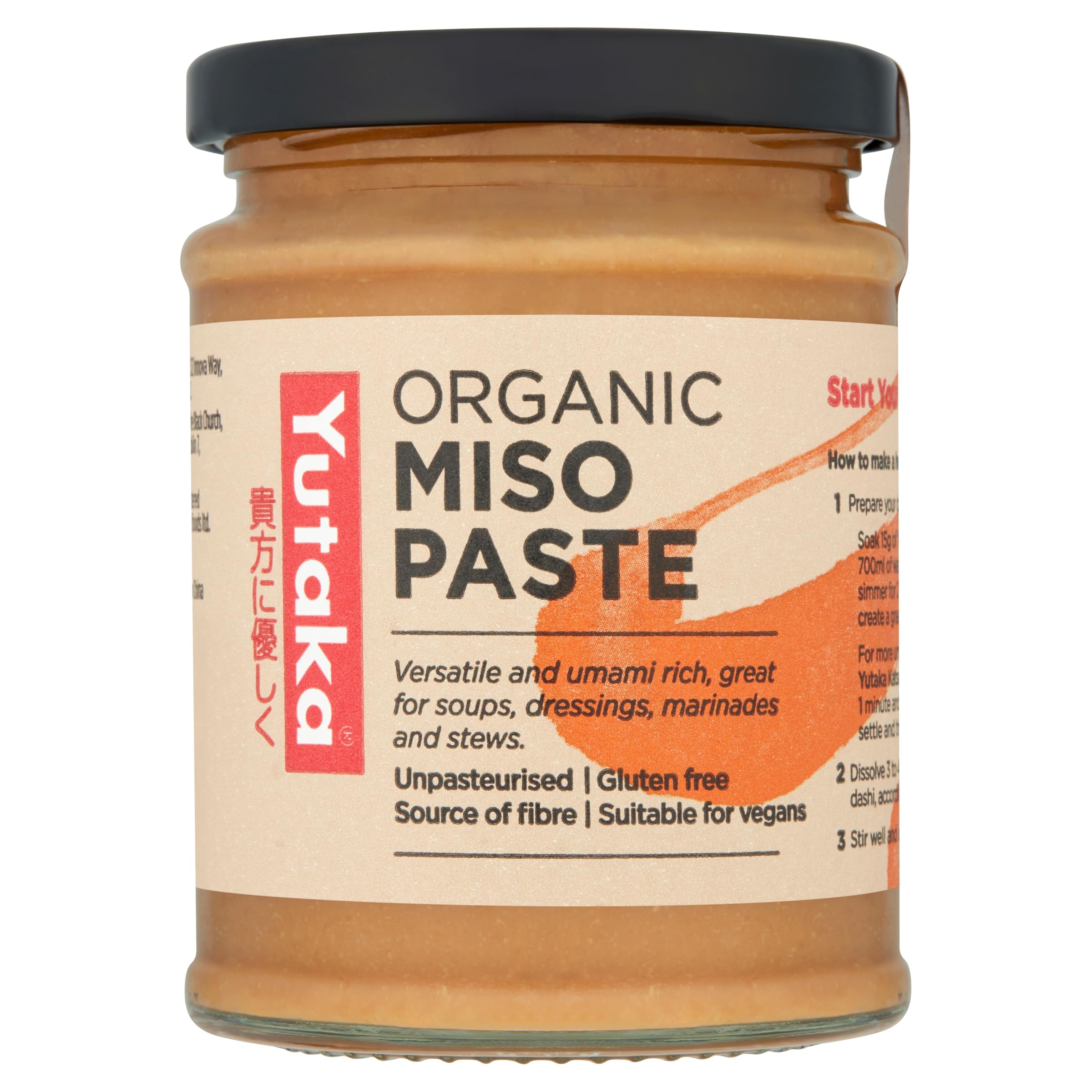 Yutaka Organic Miso Paste 300g | Unpasteurised Japanese Soybean Paste | Rich Umami Flavor | Perfect for Soups, Marinades & Sauces | Vegan & Non-GMO