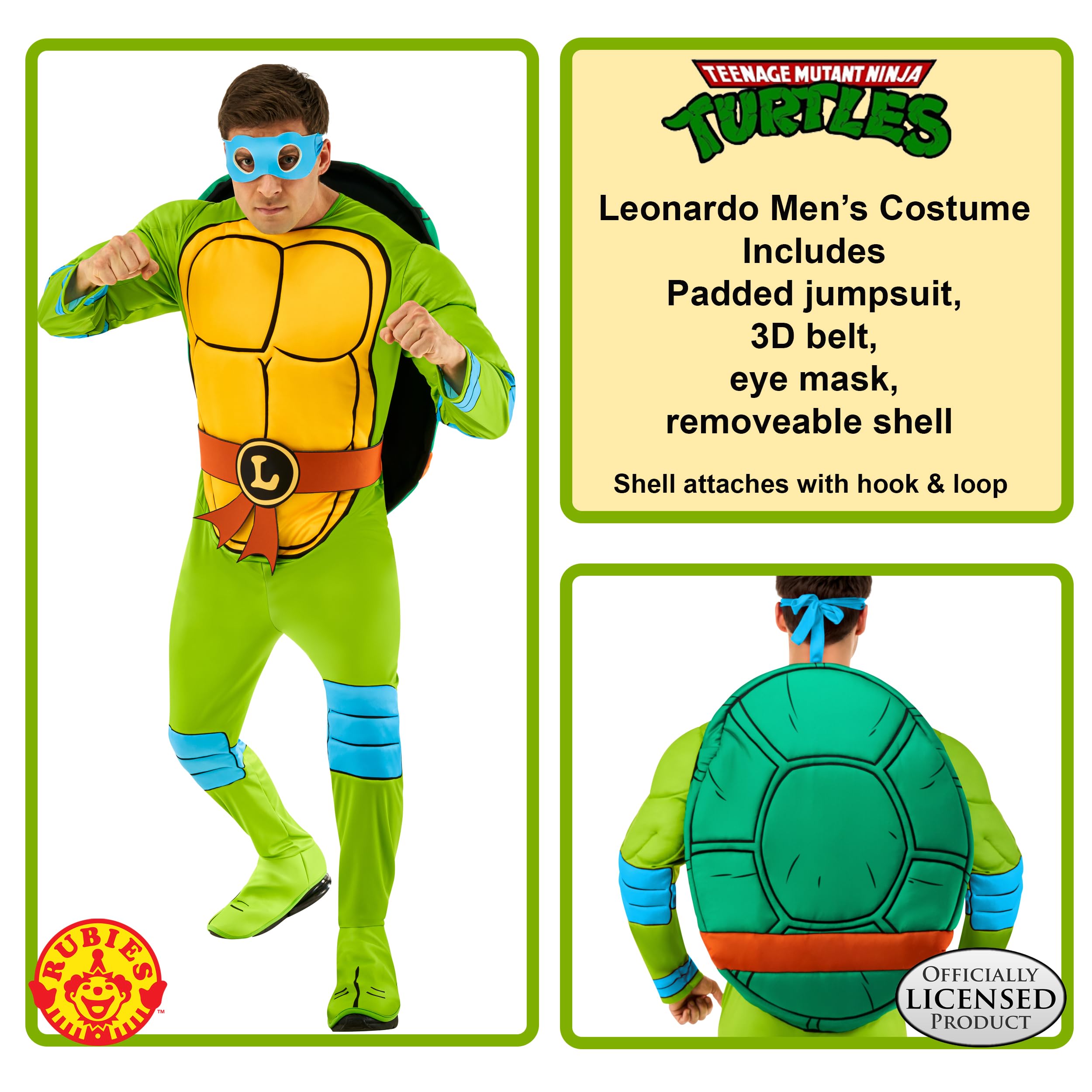 Rubies Oficjalny kostium Paramount TMNT Leonardo dla dorosłych, fantazyjna sukienka dla dorosłych