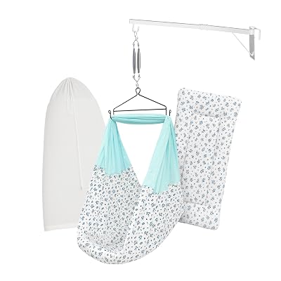 beetot Baby Cradle Swing/Jhula (Thottil Cloth, Palna, Dolna) Set | Hanging Cradle with Padded Bed, Mosquito Net, Spring,