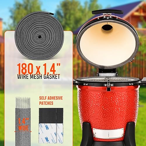 Miniatura 2 de Onlyfire - Kit de juntas de malla de alambre para Kamado Joe Big Joe, accesorios de repuesto de juntas de fibra de vidrio de alta temperatura,