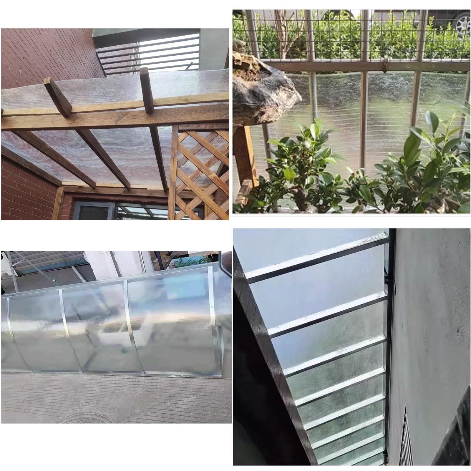 Láminas de Policarbonato Planchas Impermeable Transparente,Placas Resistentes a los Rayos UV,Panel para Exteriores,Invernaderos,Techos,Fácil de Doblar y Cortar,Personalizable (0.6*5m)