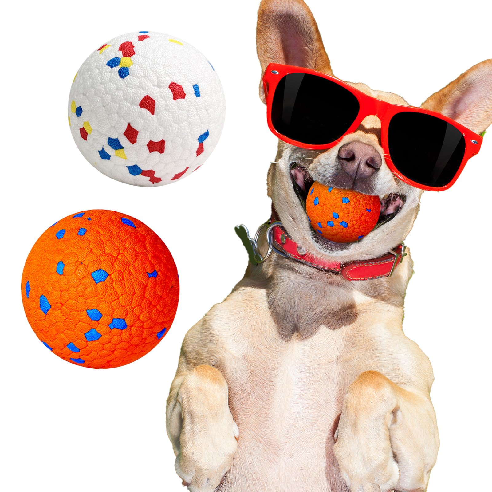 Dog Balls Tennis Balls for Dogs Dog Toys for Aggressive Chewers Durable Rubber Teething Chew Toys Water Floating