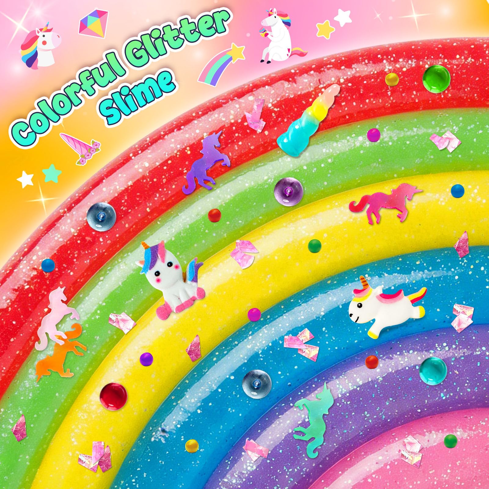Kit Slime DIY, Kit de Slime Galaxy pour Filles 3-12 Ans, Glimmer Crunchy | Slime Beurre, Mousse, Nuage avec Accessoires, Boules de Mousse, Charms, Cadeaux Fête pour Enfants