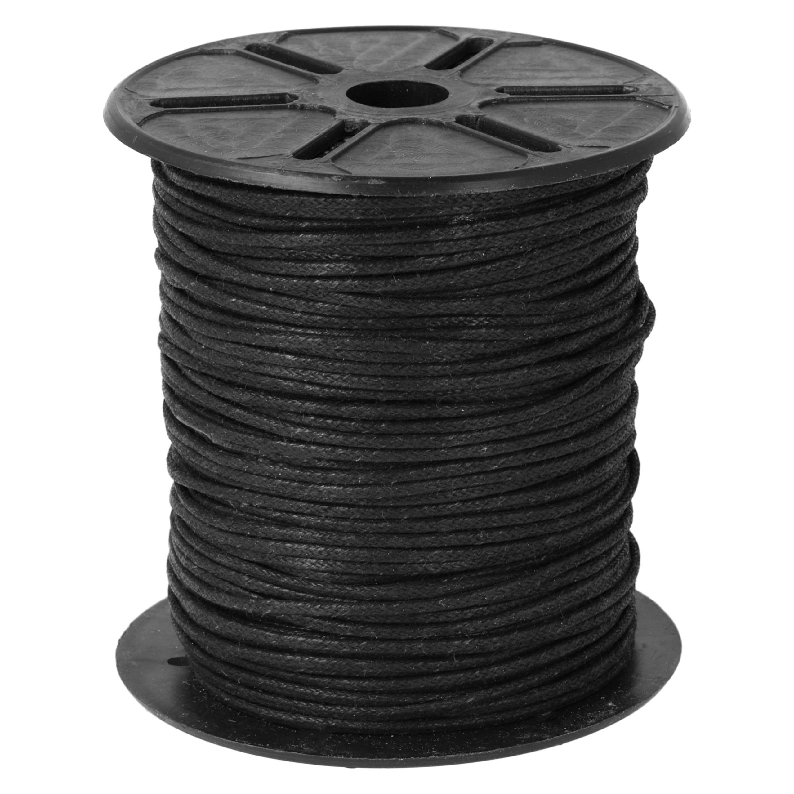 The Beadsmith Cordoncino in cotone cerato, nero, bobina da 100 metri, spessore 2 mm, corda resistente per la creazione di gioielli e macramè, made in India