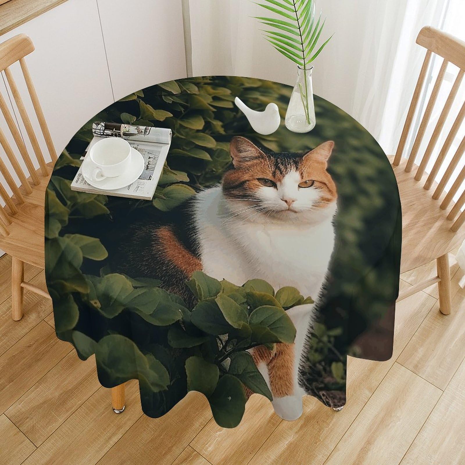 Nappe de table ronde imperméable pour éviter les taches lors d'un mariage ou repas