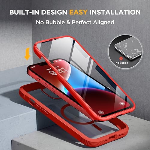 Miniatura 172 de Miracase Glass Series - Funda magnética para iPhone 15, compatible con MagSafe, de cuerpo completo, protector de pantalla de vidrio 9H integrado