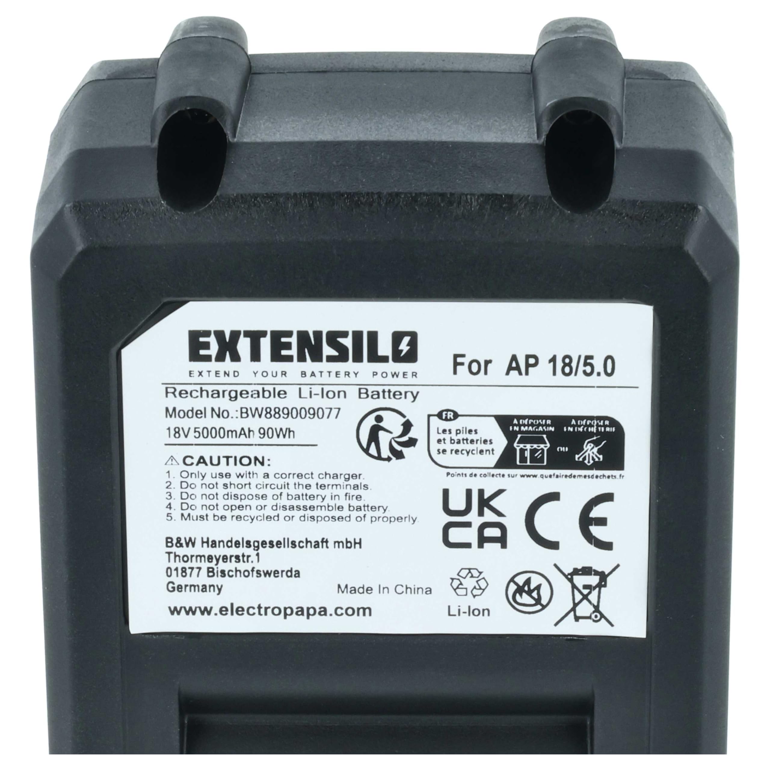 2x batteria compatibile con Flex Lithium Power 18V utensile (5000 mAh, Li-Ion, 18 V)