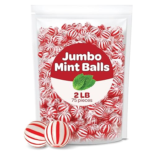 Miniatura 3 de Funtasty Bolas de menta Jumbo de menta Classic Hard Candy, a granel, 2 libras