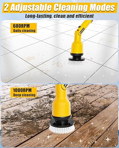 Miniatura 9 de Limpiador eléctrico giratorio compatible con batería DeWalt de 20 V (batería no incluida), depurador a batería de 1000 RPM con brazo de extensión