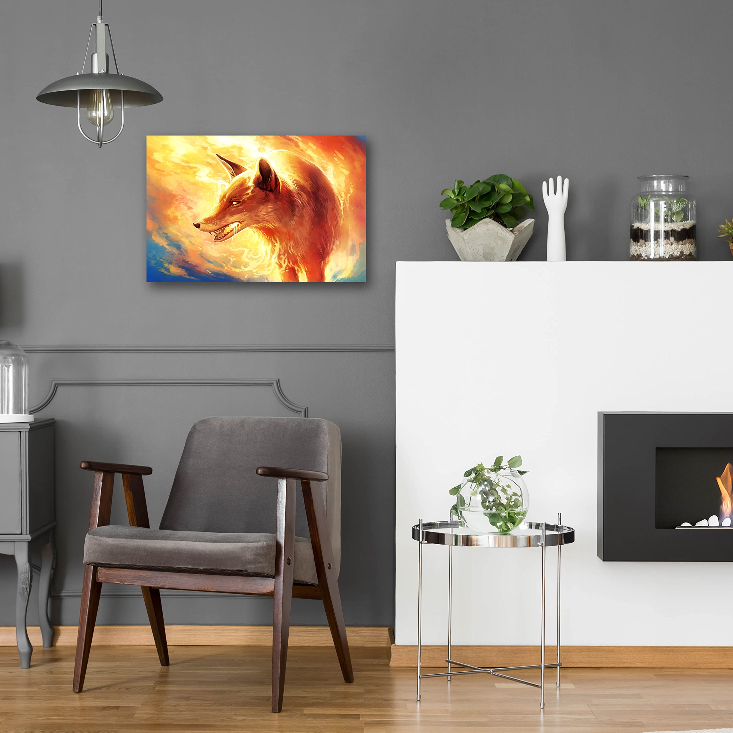 Amazon.com: Epic Art 'Fire Fox' by JoJoesArt, Acrylic Glass Wall