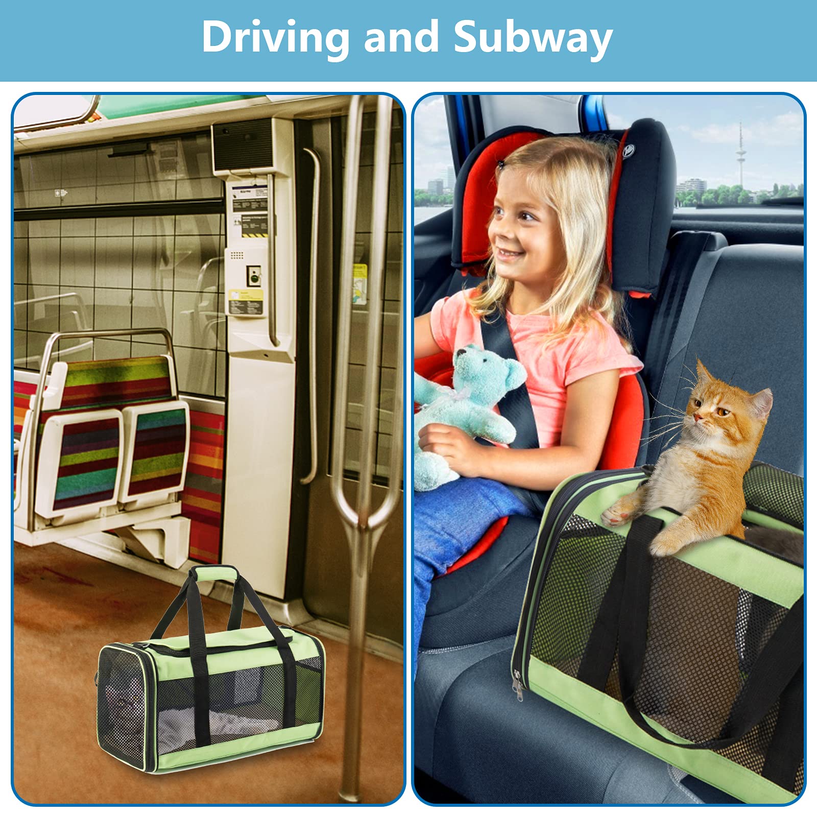 ELLONI Cat Carriers for Large Cats 20 lbs Soft Sided Pet Carrier Bag