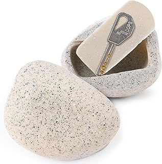 BarGifts Fake Rock Key Hider Safe for Outdoor Garden or Yard, Large Size Fake Stone Hidden Safe - Looks Stone- Hide A Key Outside in Rock