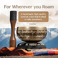 Vista 4 de Silent Mind Tibetan Singing Bowl Set – Easy to Play & Beginner Friendly Meditation Bowl with Cushion & Mallet Stress Relief & Mindfulness