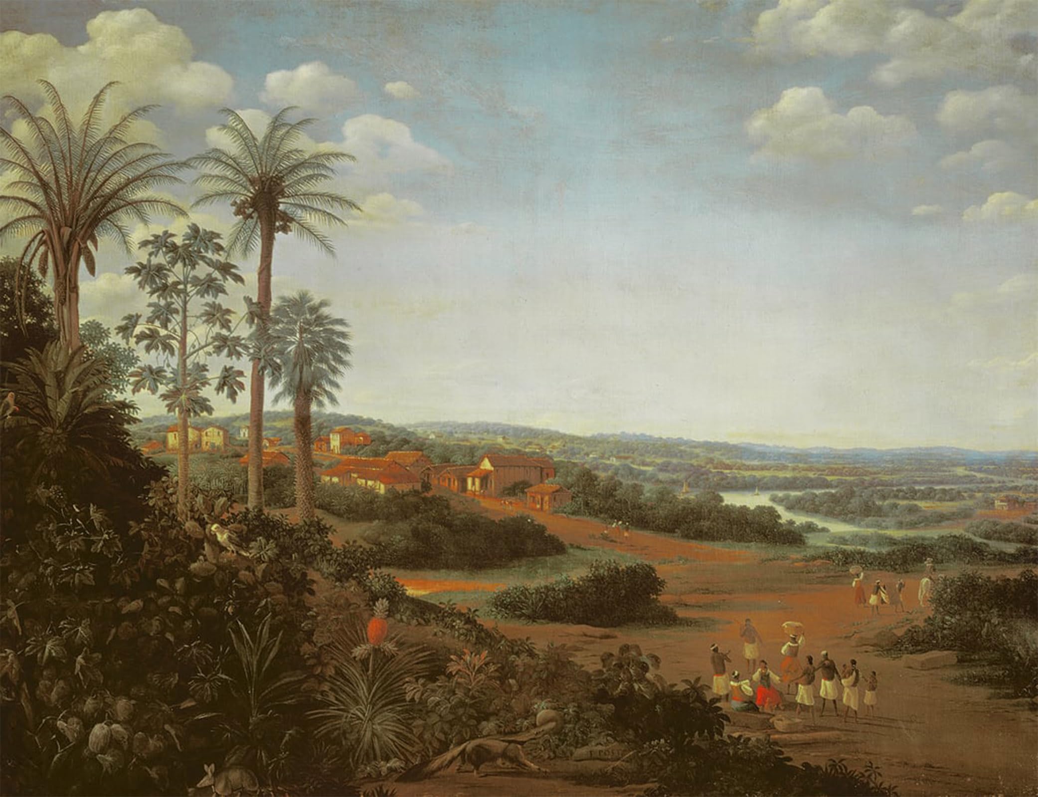 POSTERIIk Famous Animal Posters Vintage Picture the Village of Serinhaem Brazil by Frans Post Modern Wall Decor for Home Decor 60x90cm