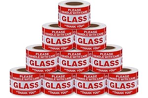 Clear Handling Warning Stickers - 3000 Fragile Glass Labels for Shipping Boxes