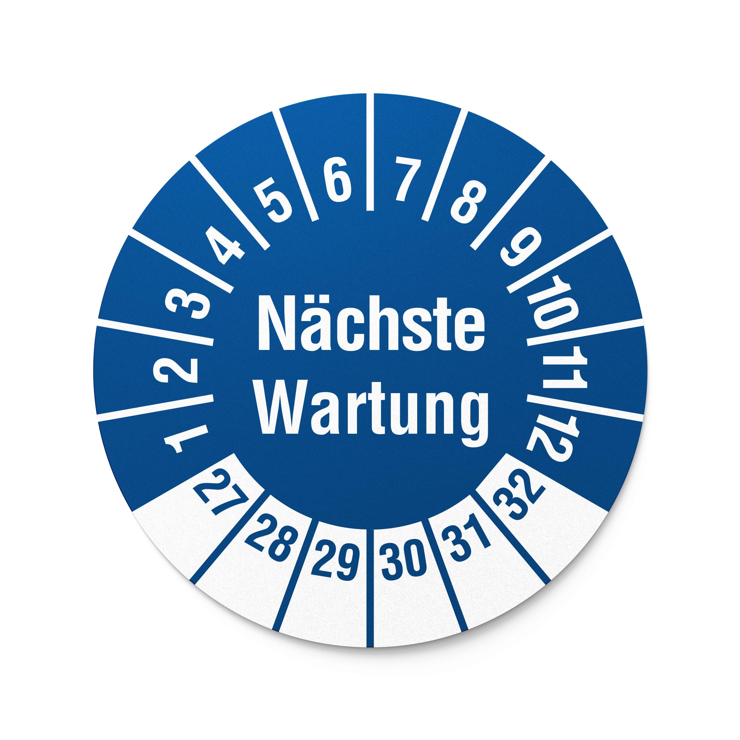 Labelident Prüfplaketten Nächste Wartung - Ø 30 mm - 1.000 auf Rolle, 2027-2032, selbstklebend