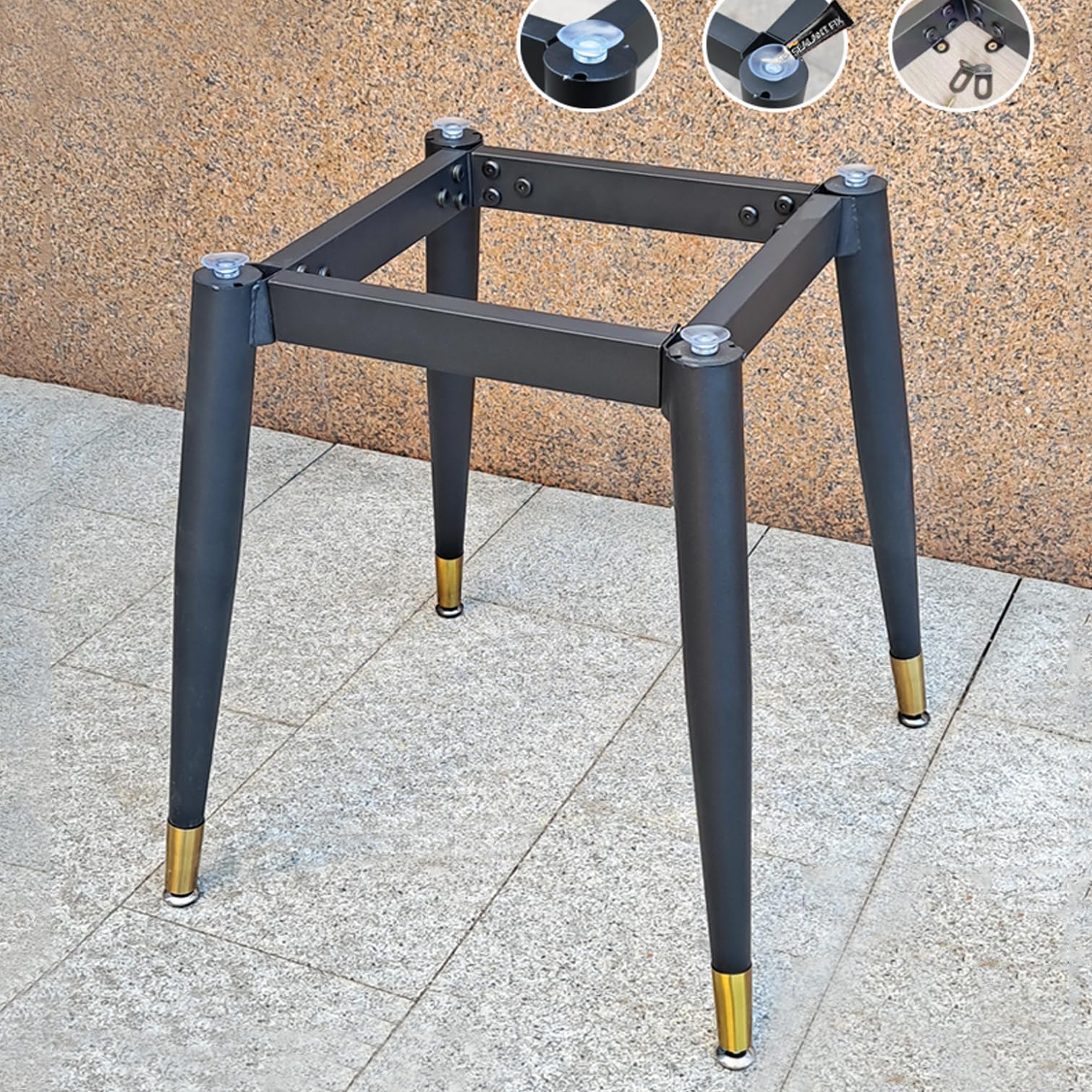 Amazon.co.jp: SANJIAOJIA 金属テーブル 脚、吸盤付き工業鉄脚テーブル