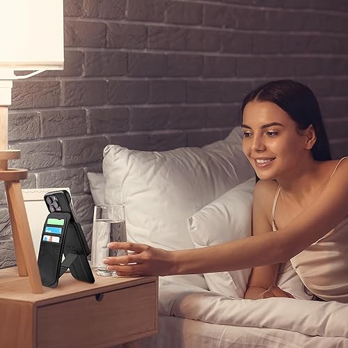 Miniatura 7 de Dreem Fibonacci Flip 14 Pro Max - Funda tipo cartera para iPhone, piel vegana, desmontable, con protección RFID y compatible con MagSafe, funda de