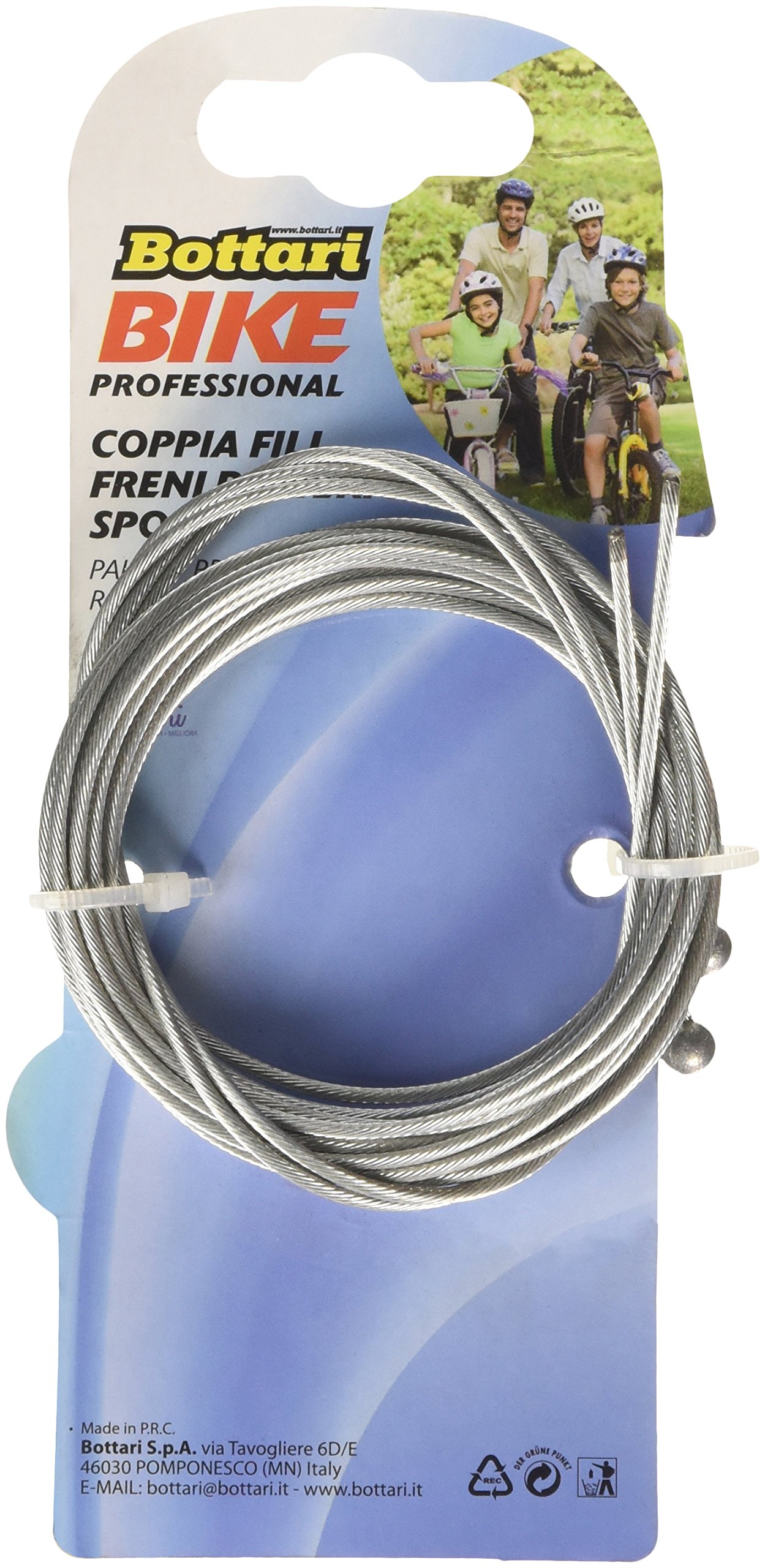 Bottaribike Brake Accessories Rear Brake Cables Sport (Pair) - Silver, 175 cm