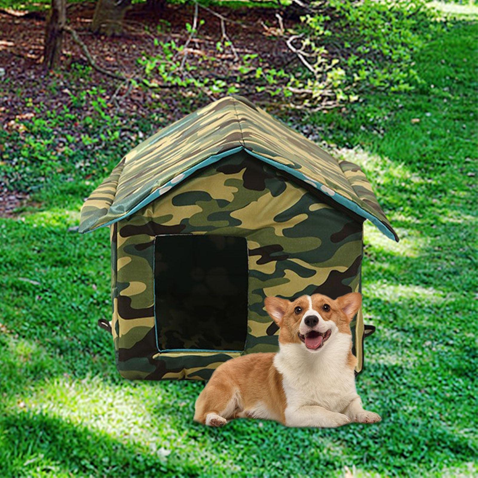 Niche D'extérieur Pour Chat - Résistante Aux Intempéries - Imperméable - Pour Patio, Jardin, Porche, Cour, 40 X 33 X 33 Cm