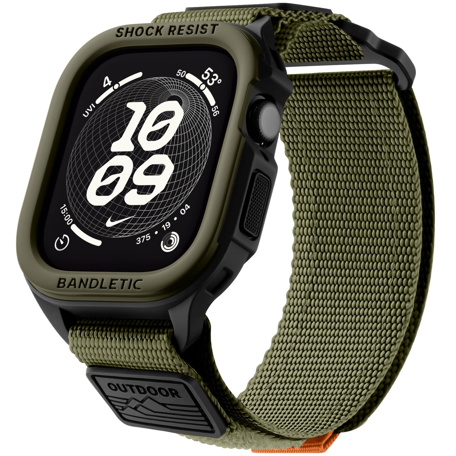 Bandletic Case with Band Compatible with Apple Watch Bands for Men 45/44mm
