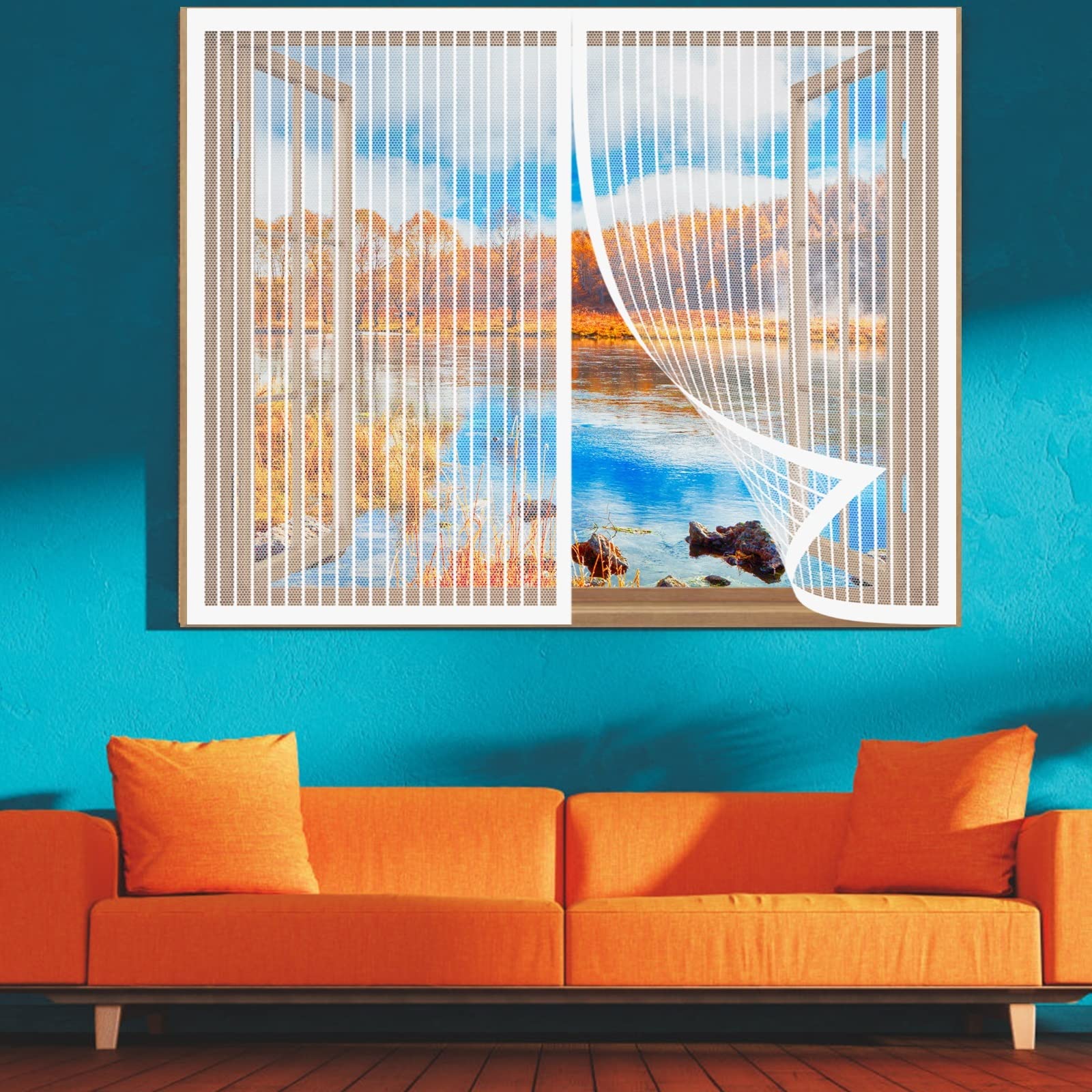 Doguo White Mosquito Net Window Screen 150 X 120 Cm Fly Screens For Windows Mosquito Bug Protection Without Drilling Easy To Install Window Screen Mesh For Windows Doors,