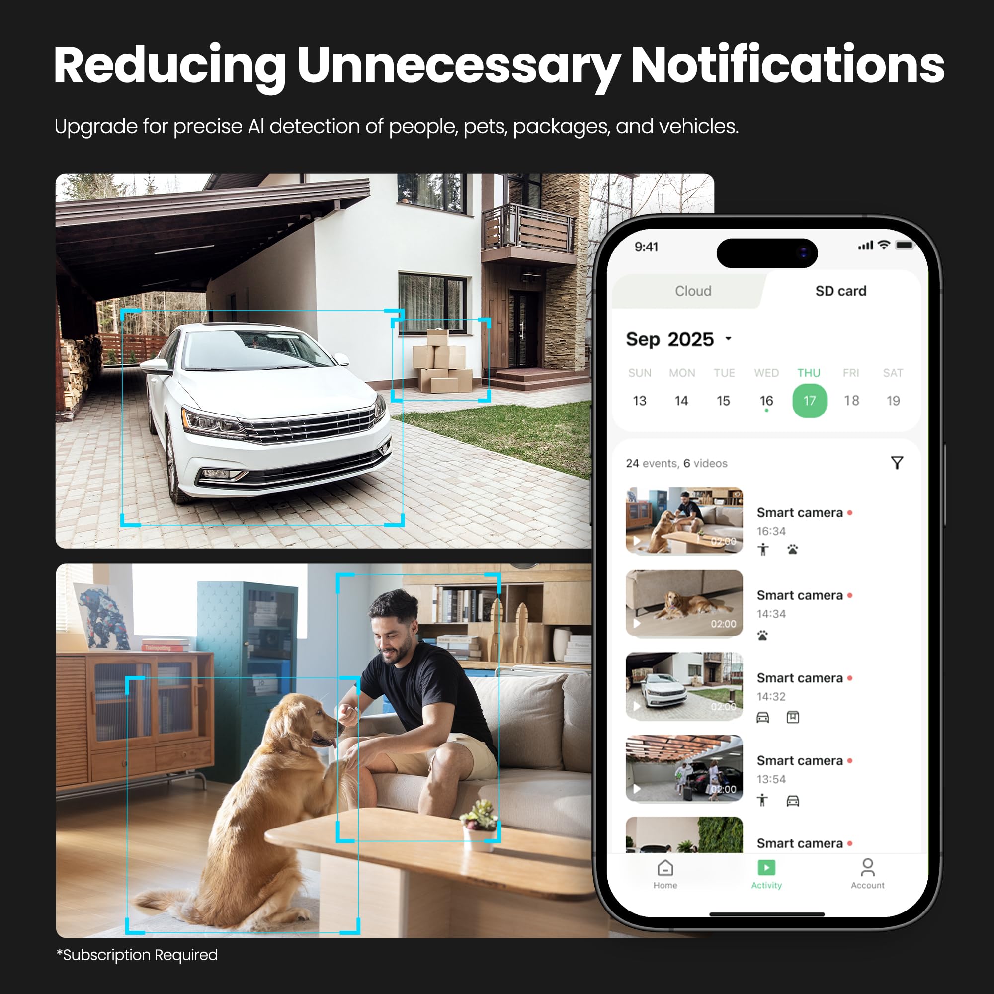 Kiwibit Telecamera di sicurezza 2K per interni/esterni, telecamere magnetiche cablate per la sicurezza domestica, fotocamera per animali domestici, baby monitor, rilevamento AI, visione notturna a