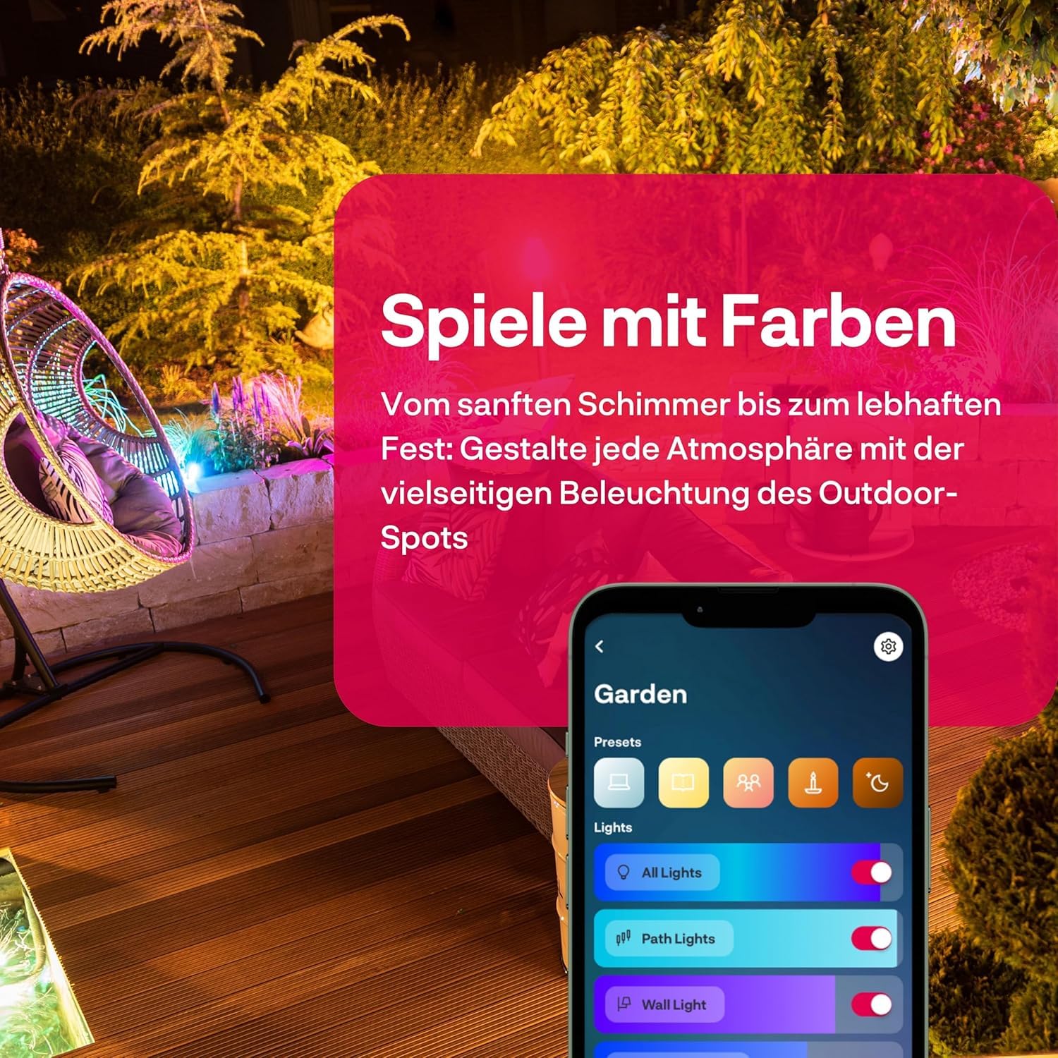 innr Smart Kugellampe, Zigbee, Funktioniert mit Hue* und Alexa (Bridge erforderlich), White & Color, Wegeleuchten außen, IP65 wasserdicht, LED Sockelleuchte, Komplettset (3-Pack)