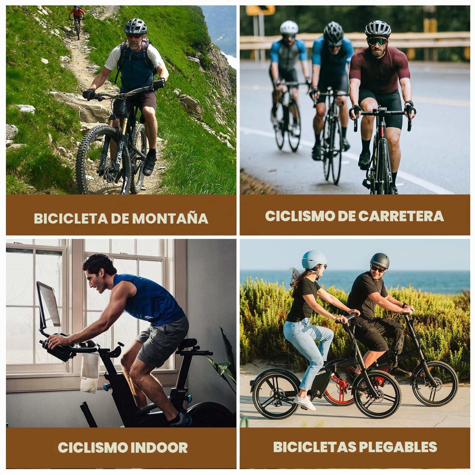 ROCKBROS Culotte Largo con Tirantes para Hombres, Pantalones de Ciclismo con Acolchado Pro, Transpirable y Elástico para Bicicleta Carretera y MTB
