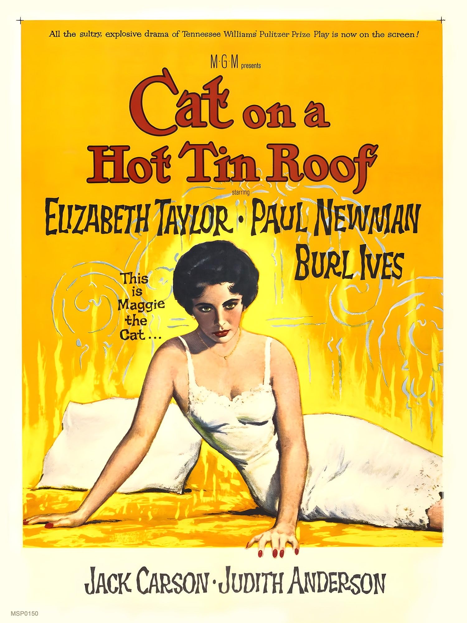onthewall Cat On A Hot Tin Roof 1958 Elizabeth Taylor 30x40cm Art Print