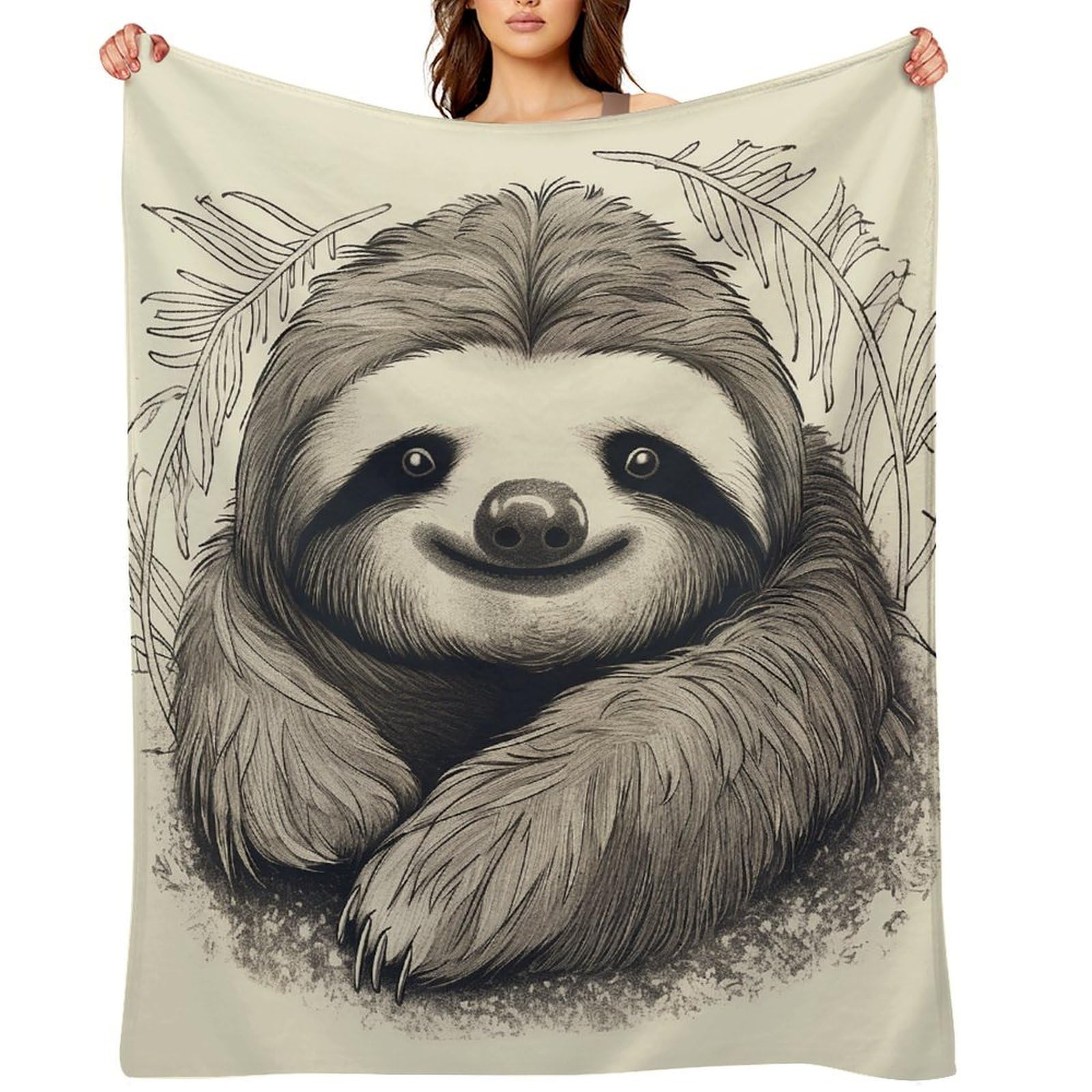 Sloth My Spirit Animal Throw Blanket for Couch and Bed Super Soft Warm Lightweight Throw Blankets Cozy Fuzzy Flannel Blanket Personalized Decorative Blankets for Sofa Decor 30"x40"