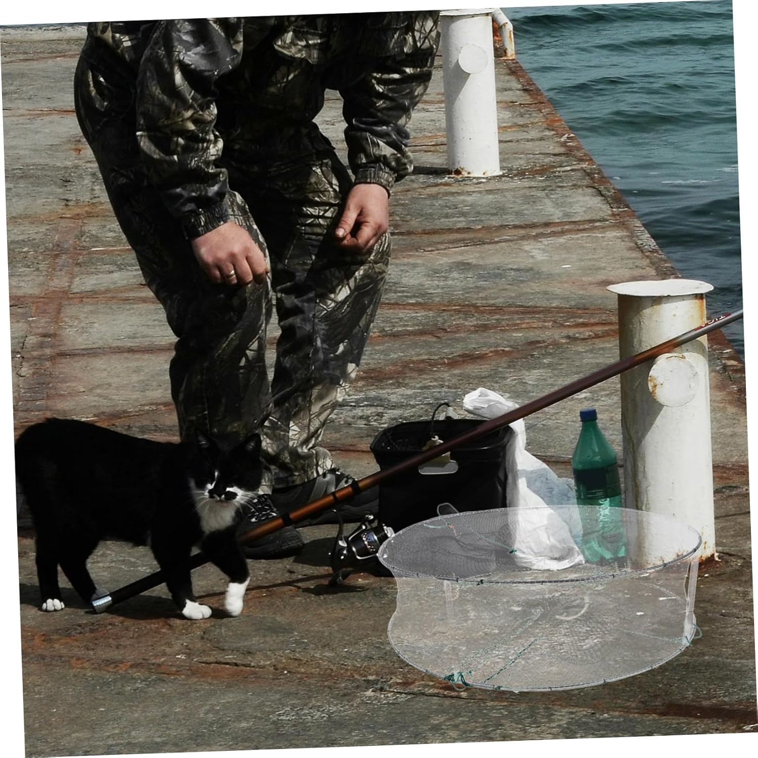 Multi-Functional Crawfish Trap Net Collapsible Fishing Bait Trap for Crab Shrimp Fish Sturdy Lightweight Design for Freshwater Fishing Easy to Use