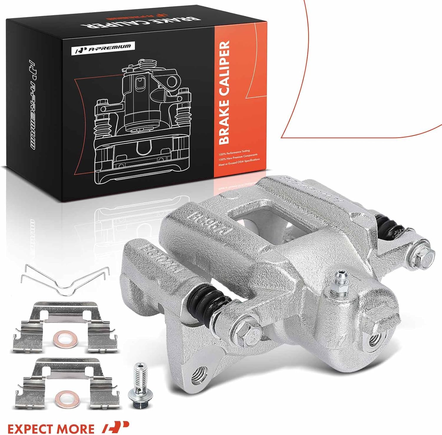 A-Premium Disc Brake Caliper Assembly with Bracket Compatible with Chevrolet & GMC Vehicles - Colorado, Canyon, 2021 2022 - Rear Right Passenger Side