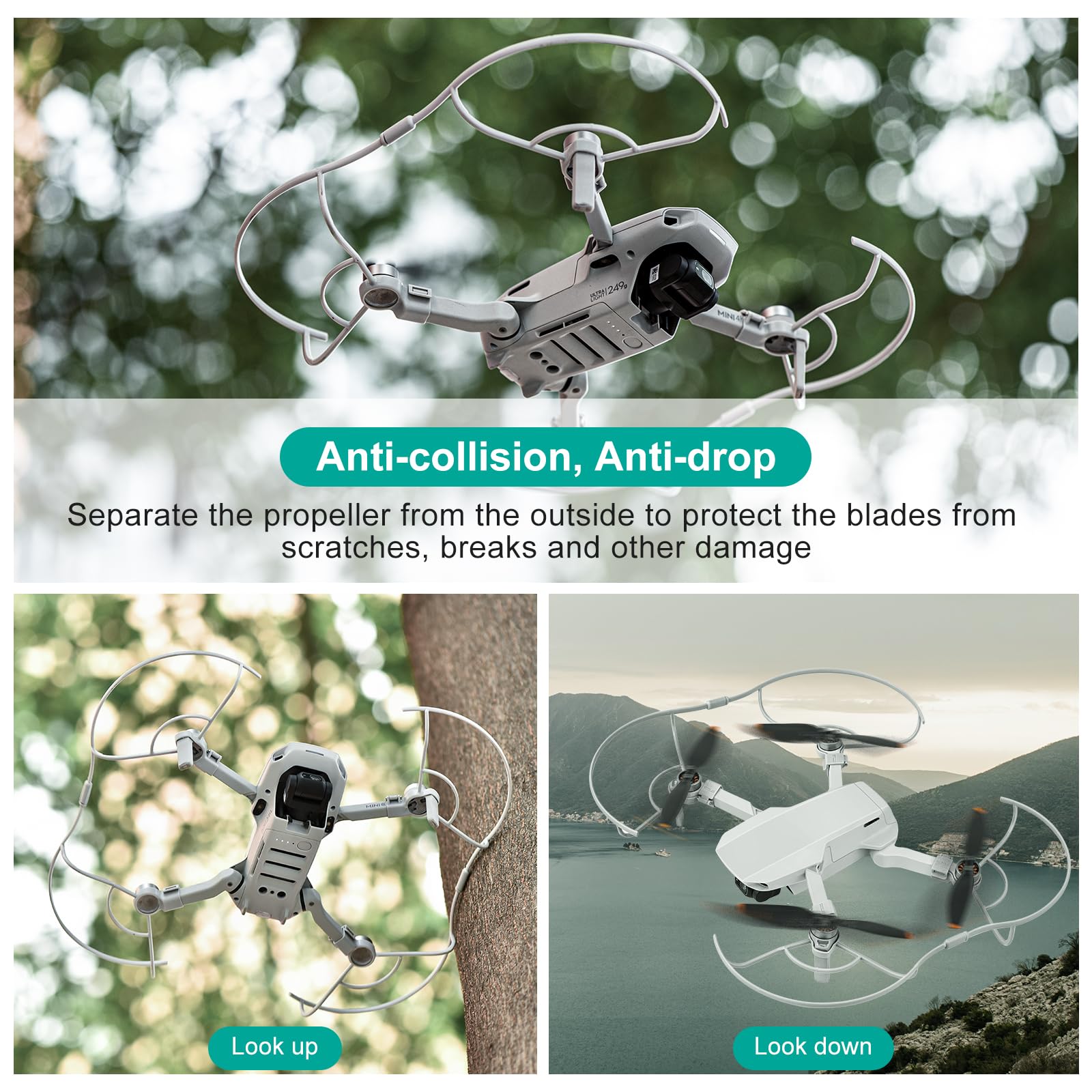 Protection d'hélice Mini 4K pour hélice de drone DJI, accessoires de sécurité pour DJI Mini 4K/Mini 2 SE (version améliorée)