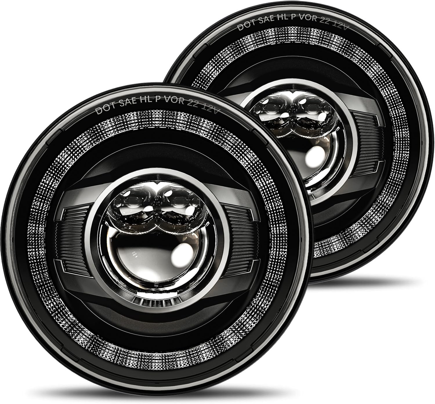 AUDEXEN 160W DOT Approved 1000% Brighter 7 Inch Led Headlights Compatible with Jeep Wrangler JK JKU LJ CJ TJ 1997-2018 Headlamps - Feature of DRL/Turn Signals/Low/High Beam- Exclusive Patent