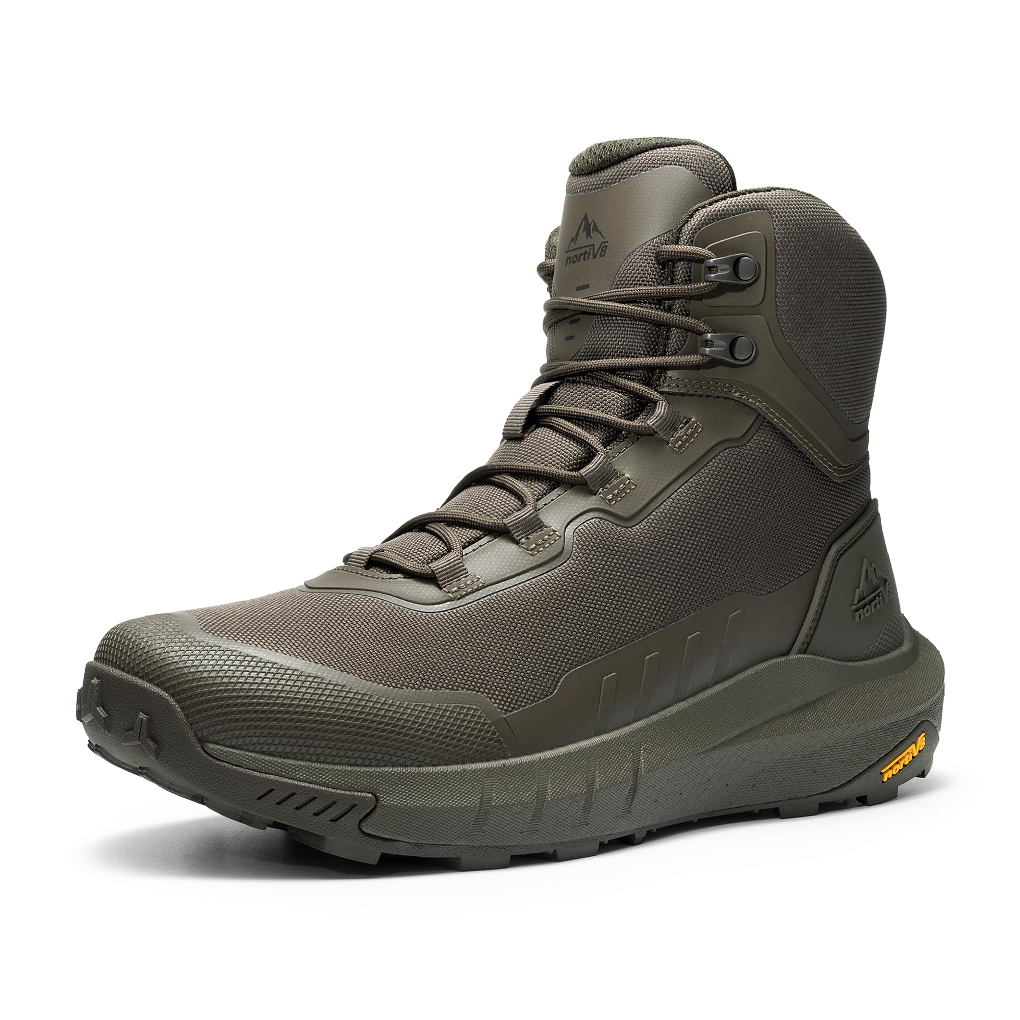 NORTIV 8 Herren Taktische Wanderschuhe Leichte Dämpfungssohle Stiefel für den ganzen Tag Seitlicher Reißverschluss Motorrad Kampf Militärstiefel