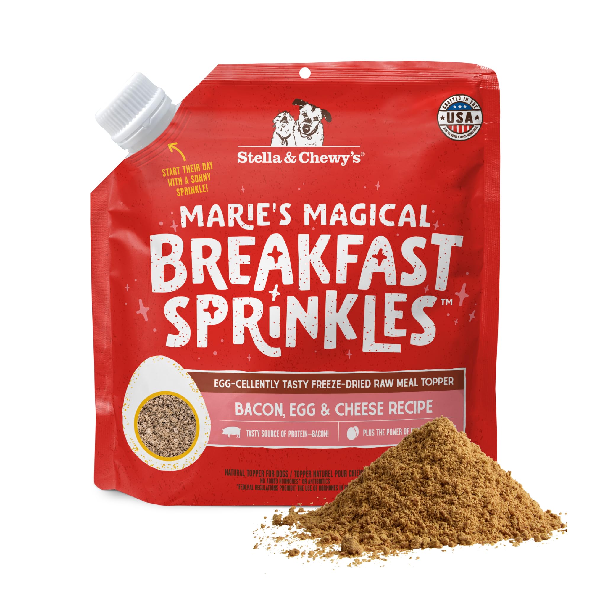 Stella & Chewy'sMarie's Magical Breakfast Sprinkles Freeze-Dried Raw Bacon, Egg & Cheese Recipe Grain-Free Dog Food Topper, 7-oz Bag
