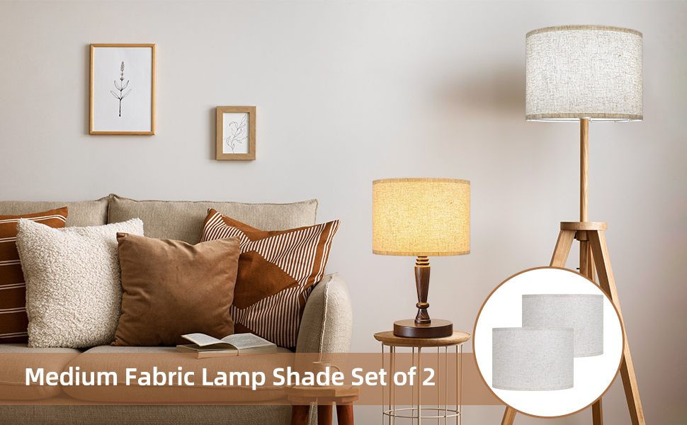 KOZEOTA Lamp shades Set of 2, Drum Lampshades 13
