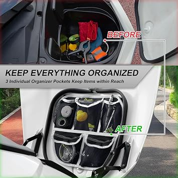 Front Trunk Lid Organizer Fit for Can Am Spyder F3 F3S F3T F3L 2015-2025 Removable 5 Mesh Pocket Luggage Storage Bag (White)