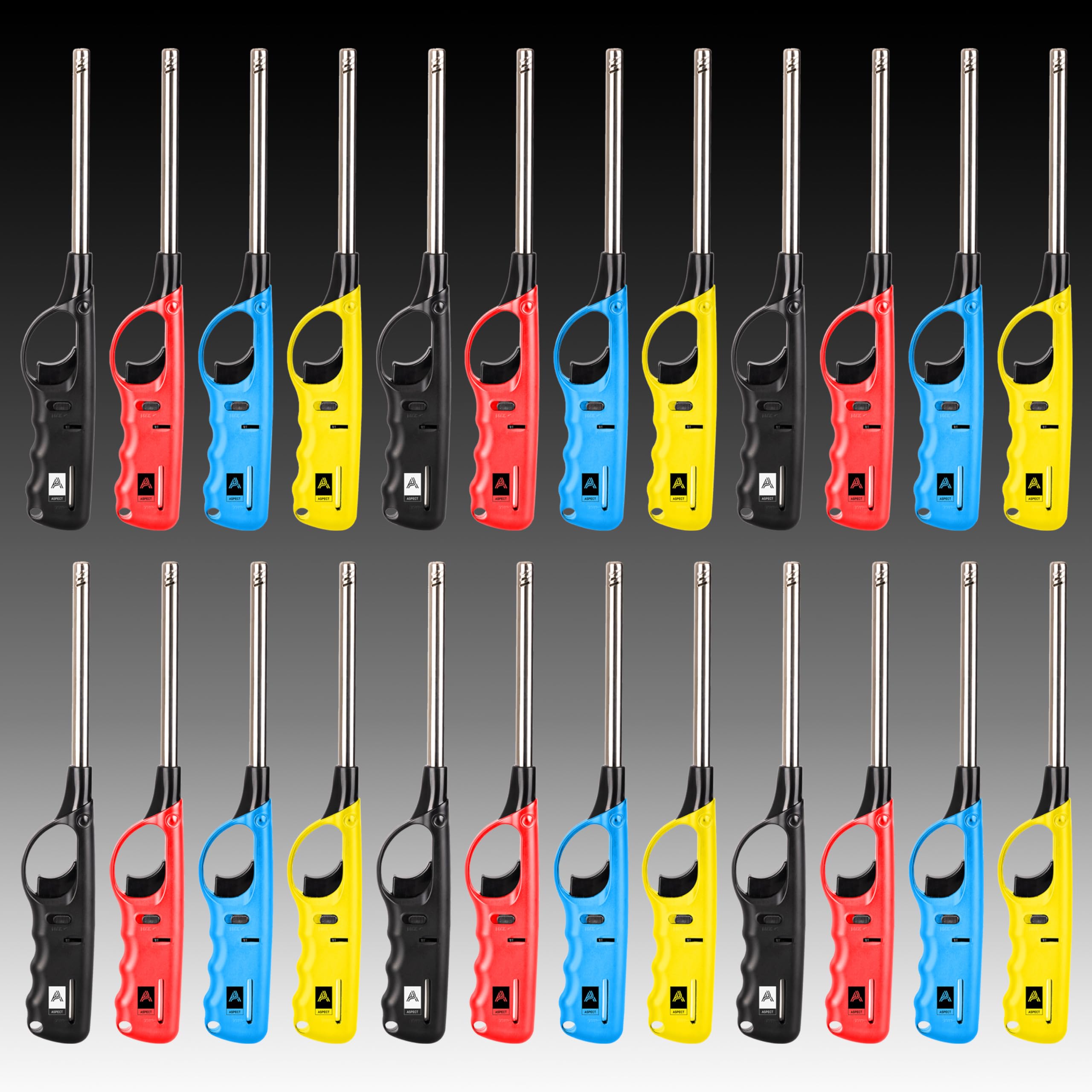 Aspect Assorted Pack Of 24 Bbq Kitchen Lighters Gun Shape Lighters