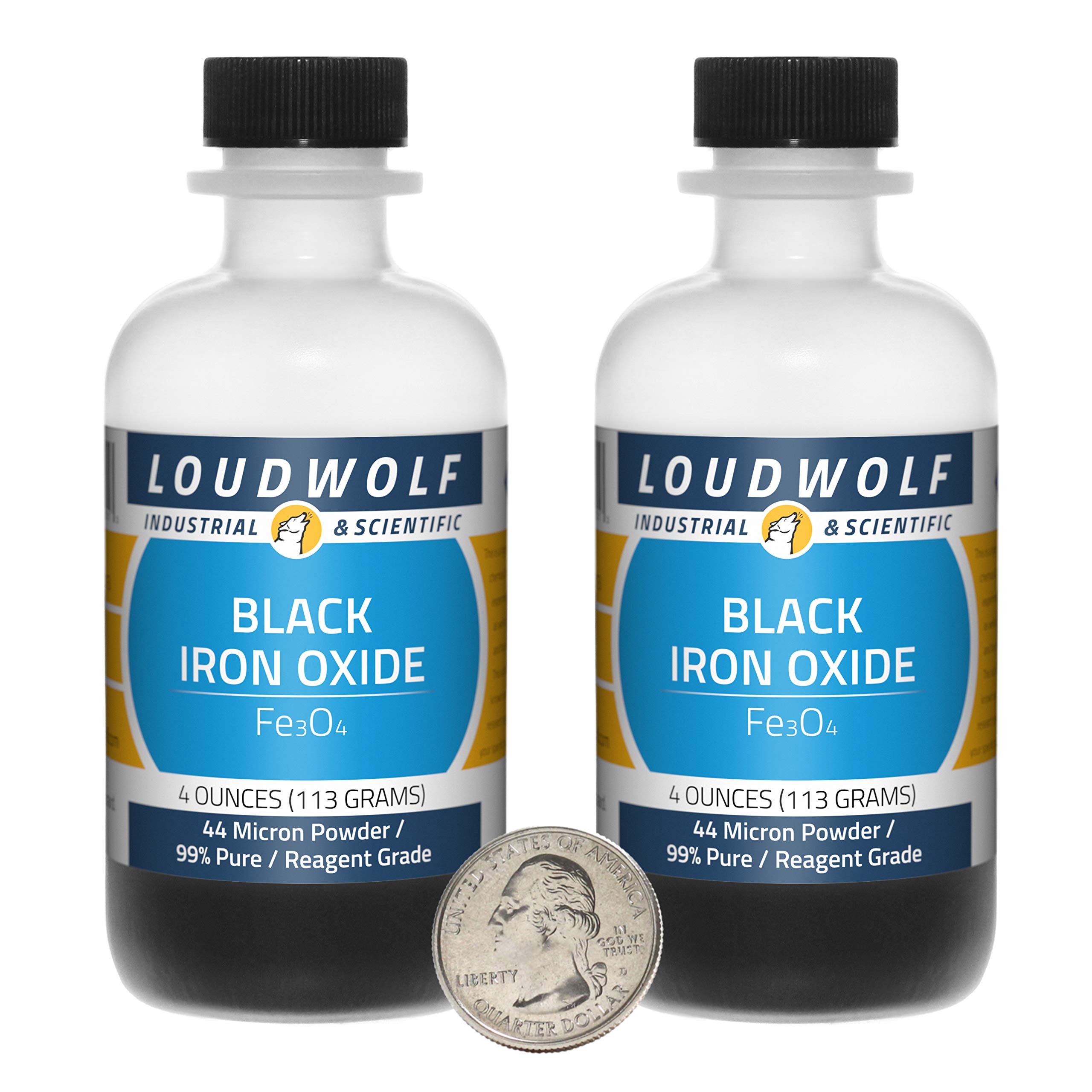 Iron Oxide Black / 8 Ounces / 2 Bottles / 99% Pure Reagent Grade / 44 Micron Powder