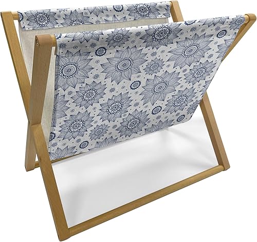 Miniatura 6 de Ambesonne Synthwave Magazine and Book Holder, Purple Toned Gradient with Futuristic Cubic Geometric Forms, Decorative Floor Rack Organizer for